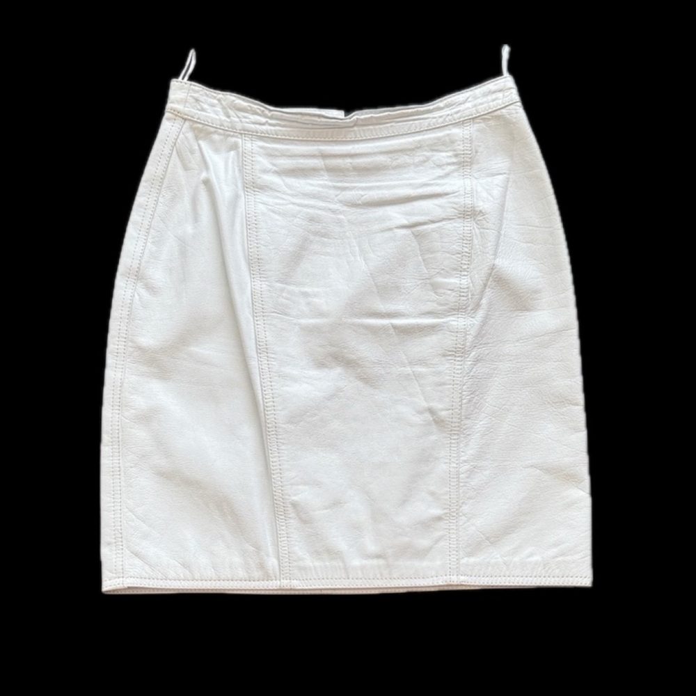 Vintage Winlit White Genuine Leather Skirt